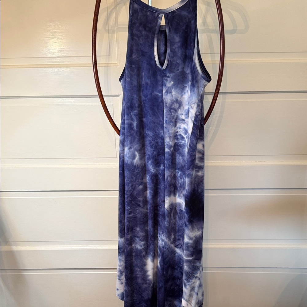 Tie Dye Maxi Dress Soft Lounge Festival Hippie Flowy Tank Dress